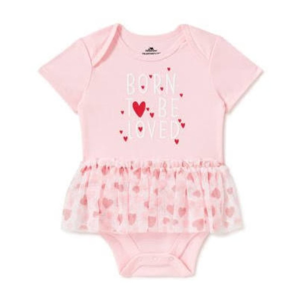 Way to Celebrate Baby Girls Bodysuit Born to be Loved Pink Size 18 Months  NWT